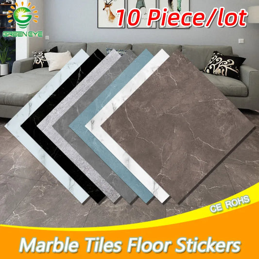 10pcs Thick Wall Sticker Self Adhesive Tiles Floor Stickers Marble Bathroom Ground Wallpapers waterproof PVC Bedroom living Room