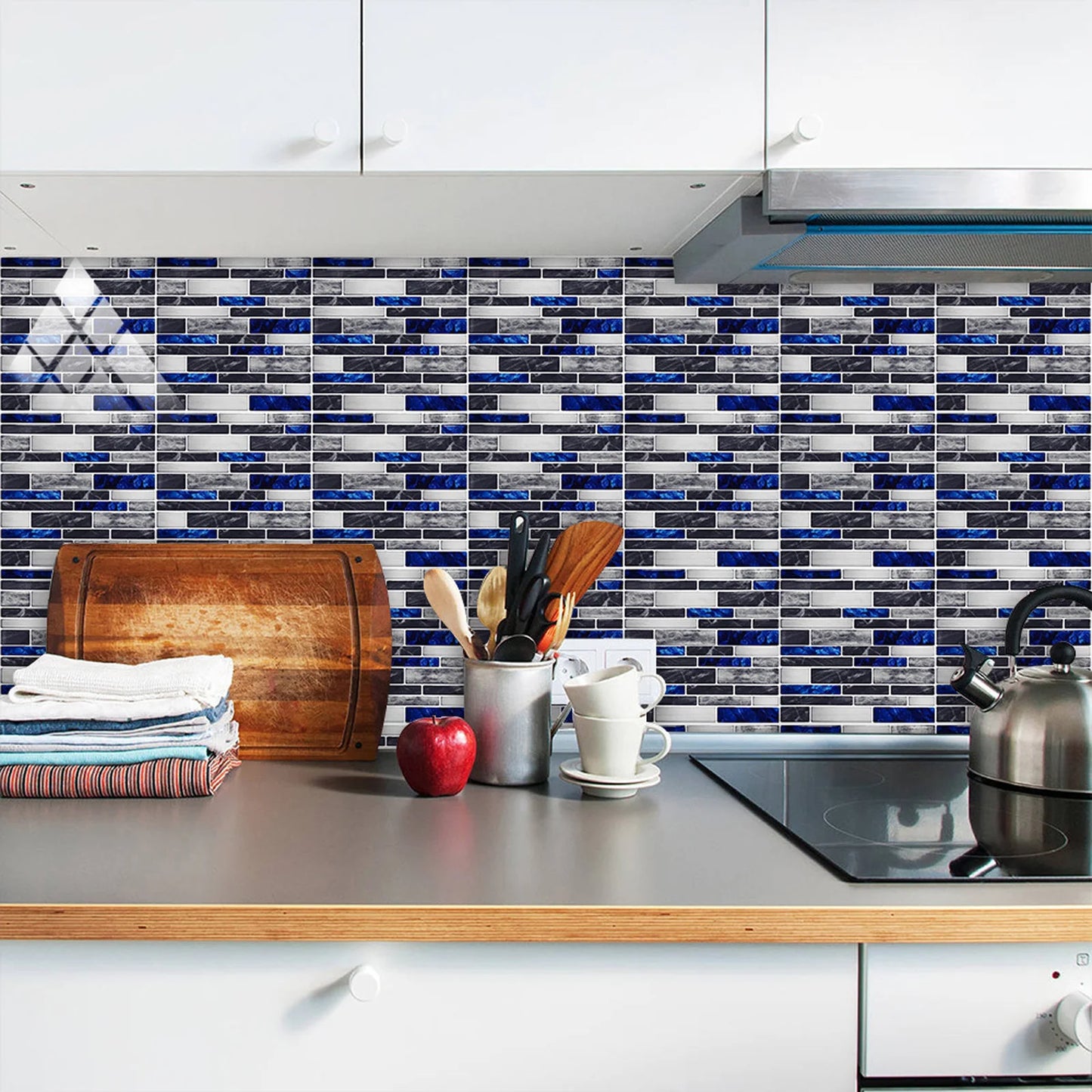 10pcs Self Adhesive Tile Sticker Kitchen Mosaic Pattern 3D Sticker Kitchen Bathroom Backsplashes Wall Sticker Decoration