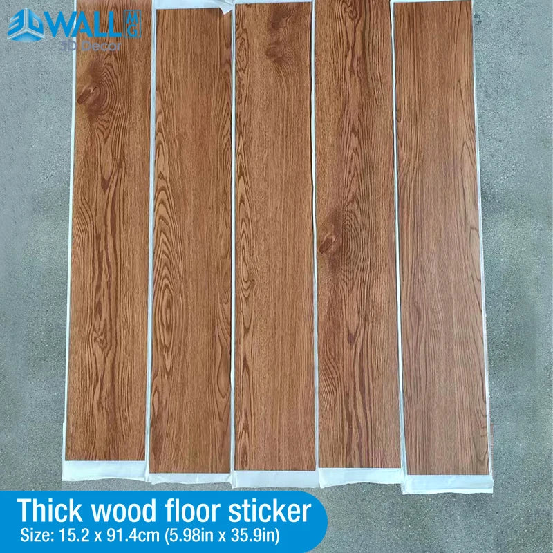 Wood Grain Floor Sticker Nordic Style Foil Bottom Repeated Self-adhesive Waterproof for Living room Toilet Kitchen Home Stickers