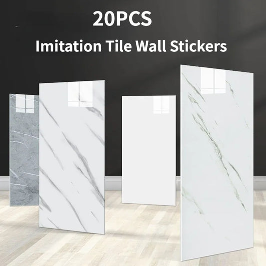 Self-adhesive Marble Kitchen Imitation Tile Wall Stickers Bathroom Background Wall Renovation Waterproof Floor Stickers