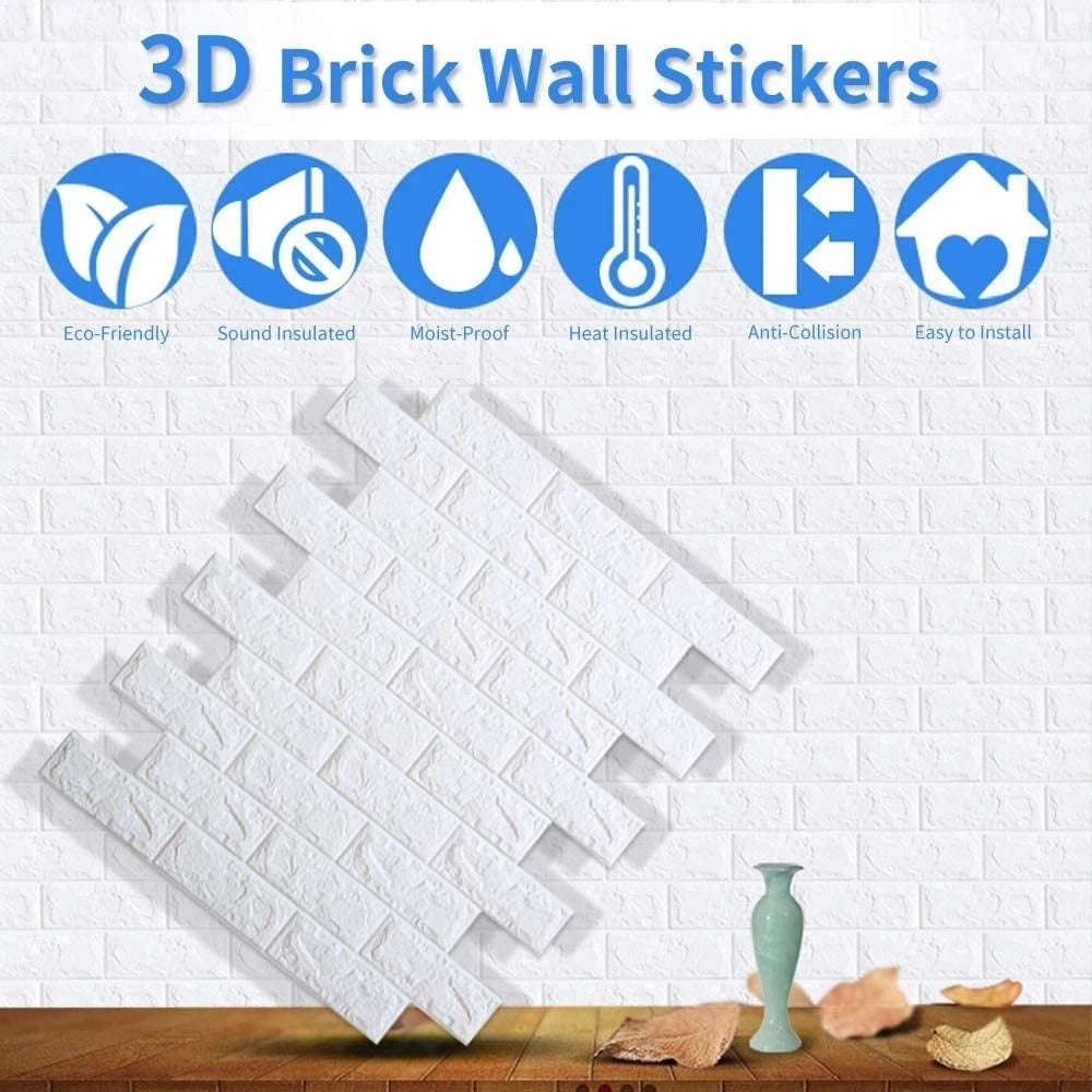 10pcs 3D Self Adhesive Wall Stickers LivingRoom Bedroom Children's Room Peel and Stick Wallpaper Home Luxury Background  Decor