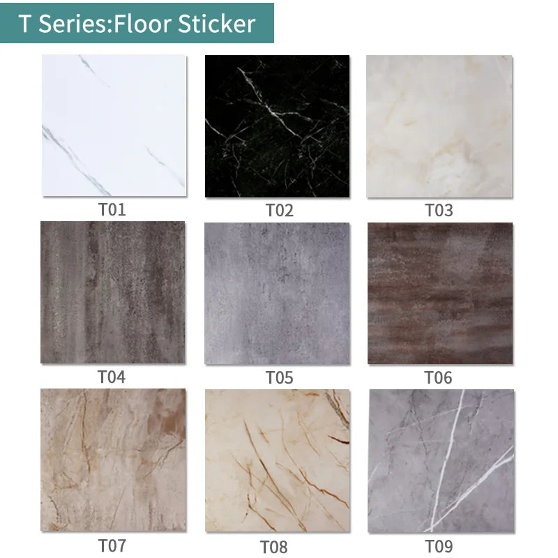 20pcs 30*30cm PVC Flat Imitation Marble Tile Floor Stickers Self-adhesive Wall Stickers Waterproof Bathroom living Room Decals