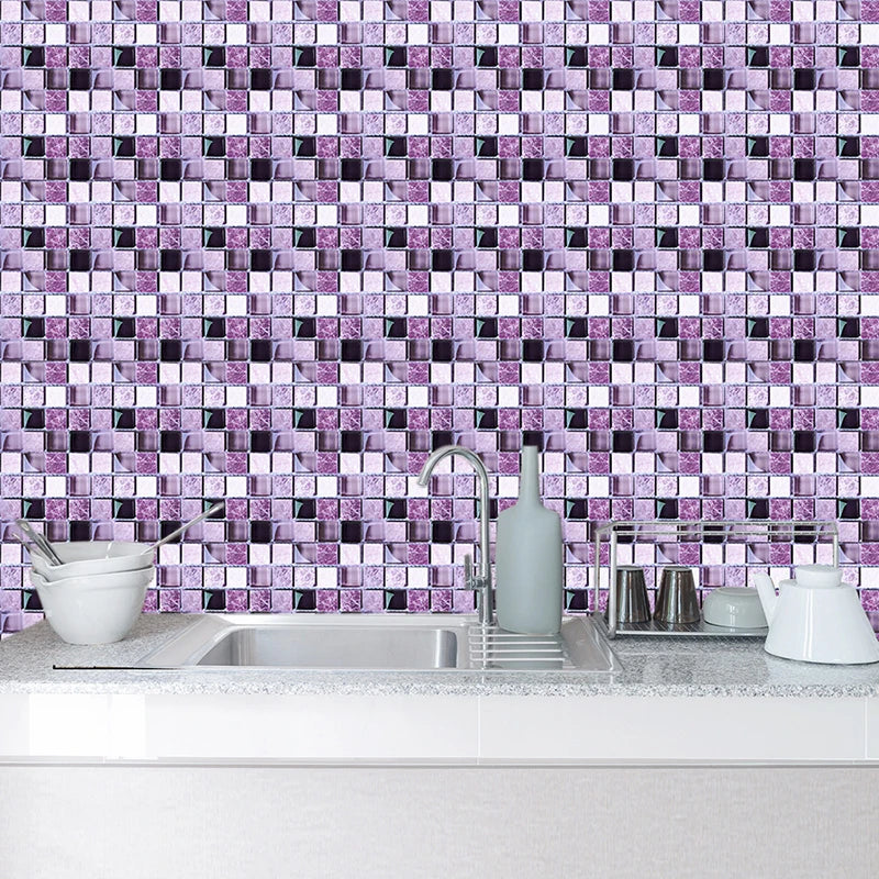 10 Pcs/set Mosaic Landscaping Decoration Self-adhesive Wall Stickers Home Kitchen Bathroom Waterproof Simulation Tile Stickers